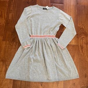 kidpik girl sparkly gray dress orange white stripes Sz extra large XL 14 nwt new